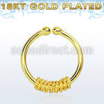 gpsep12i gold plated silver fake septum ring w with a thick rope