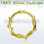 gpsep12j gold plated silver fake septum ring w a thin rope