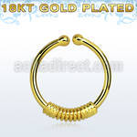 gpsep12k gold plated silver fake septum ring w a wire wrapped
