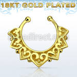gpsepd11 gold silver fake septum clicker w wide vintage indian 