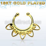 gpsepd6 gold plated silver fake septum clicker in a indian heart