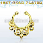 gpsepd7 gold silver fake septum clicker decorated indian 