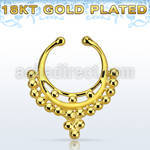 gpsepd9 gold silver fake septum clicker decorated indian 