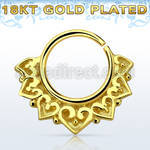 gpsepv11 gold plated silver septum ring w engraved vintage design