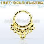 gpsepv1 gold plated silver septum ring in an indian design