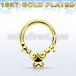 gpsepv2 gold plated silver septum ring in a indian design