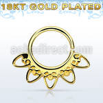 gpsepv6 gold plated silver septum ring in a indian heart design