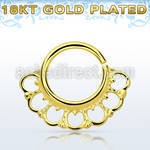 gpsepv8 gold plated silver septum ring in a wide indian design
