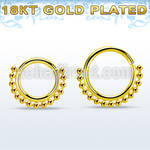 gpspv18 18k gold plated silver seamless septum ring,18g w beads