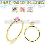 gpzqm22 18k plated silver seamless nose ring 22g square
