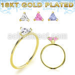gpztm22 18k plated silver seamless nose ring 22g triangle