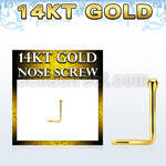 gscb1b 14kt gold nose screw, 20g w a 1.5mm ball shaped top