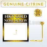 gscge6 14kt gold nose screw with a 2mm prong set citrine stone