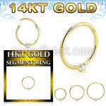 gsegh18z2 14k gold hinged segment ring 18g prong set cz