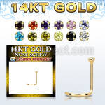 gszm12 14kt gold nose screw w tiny 1.25mm round color cz stone