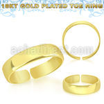 gt527 18k gold plated silver adjustable toe ring plain