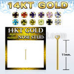 gyczm1 14kt gold bend it nose stud w a 1.5mm round cz stone