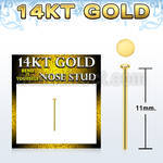 gysrd1 14kt gold bend it nose screw, 22g w 1mm round flat top