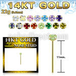 gyzm3 14k gold bend it yourself nose stud 22g round cz