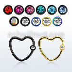 hccrt16 anodized steel heart shaped ball closure ring crystal