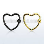hcrt16 anodized steel heart shaped ball closure ring w 3mm ball