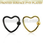 hcrt16f3 anodized heart shaped ball closure ring w frosted ball