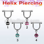 heudfr5 316l steel helix stirrup triple line multi crystal ball