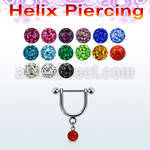 heufr4s 316l steel helix stirrup w 4mm multi crystal ball