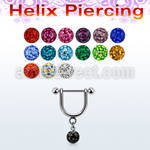 heufr5s 316l steel helix stirrup w 5mm multi crystal ball