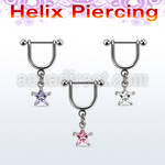 heuz11 steel helix stirrup w dangling star shaped czs