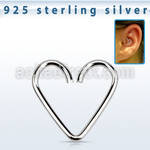hexh 925 silver helix piercing seamless ring in heart shape