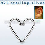 hexhb 925 silver fake helix piercing in heart shape