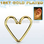 hexhbrg 18k gold plated silver fake heart shaped helix piercing 