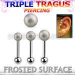 hexifo steel triple tragus piercing w upper 3 5mm frosted ball
