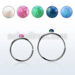 hpo15 silver seamless nose hoop w a 1.5mm synthetic opal top