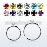 hpz2m silver seamless nose hoop w 2mm prong set cz stone