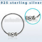 hr11 silver seamless nose hoop w bali wire design w ball