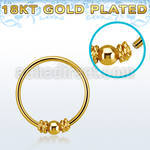 hr11rg gold plated silver seamless nose hoop w balinese wire