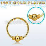 hr17rg gold plated silver seamless nose hoop w a balinese wire