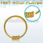 hr21rg gold plated silver seamless nose hoop w a twisted wire 