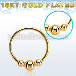 hr28rg gold plated silver seamless nose hoop w 5 balls