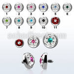 iafrb 5mm steel dermal anchor top w dot multi crystal