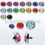 iafrc 5mm steel dermal anchor top w ferido glued multi crystal