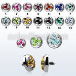 iafrd 5mm steel dermal anchor top w tri star multi crystal
