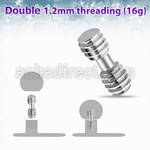 id2p 316l steel adapter for dermal anchor, double 16g (1.2mm)