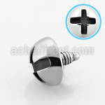 id6 6mm 316l steel round screw nut shaped dermal anchor top