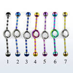 idbt14 striped pvd 316l steel industrial loop barbell w balls