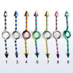 idbtn14 pvd 316l steel industrial loop barbell with cones