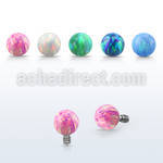 idop3 3mm synthetic opal ball shaped dermal anchor top part