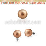 idttfo4s 4mm rose gold frosted steel ball dermal anchor top part